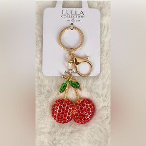 Cherry Rhinestone Keychain/Bag Charm NWT
